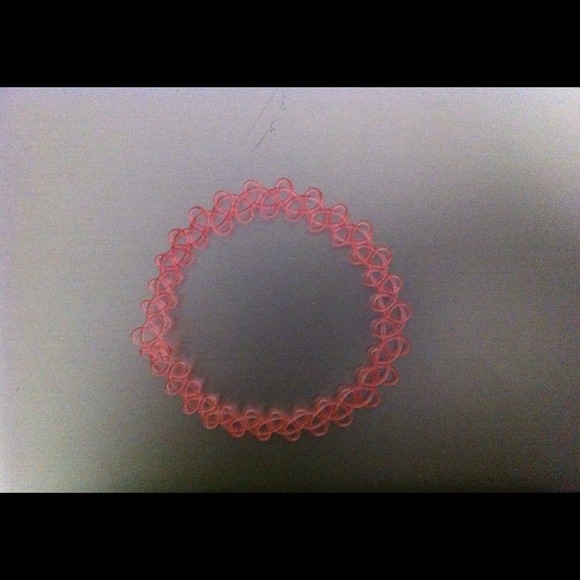 Pink glitter tattoo choker