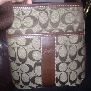 Brown coach messenger purse