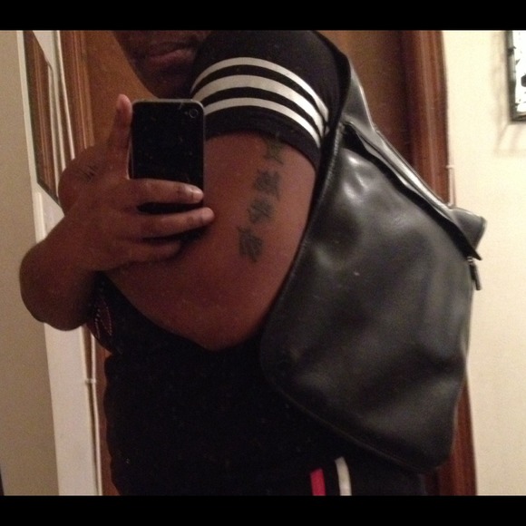 Black Leather Backpack Purse