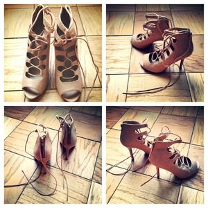 RESERVED @miarae82 Nude lace-up stilettos