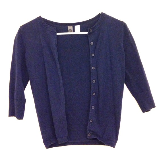 Navy 3/4 sleeve cardigan