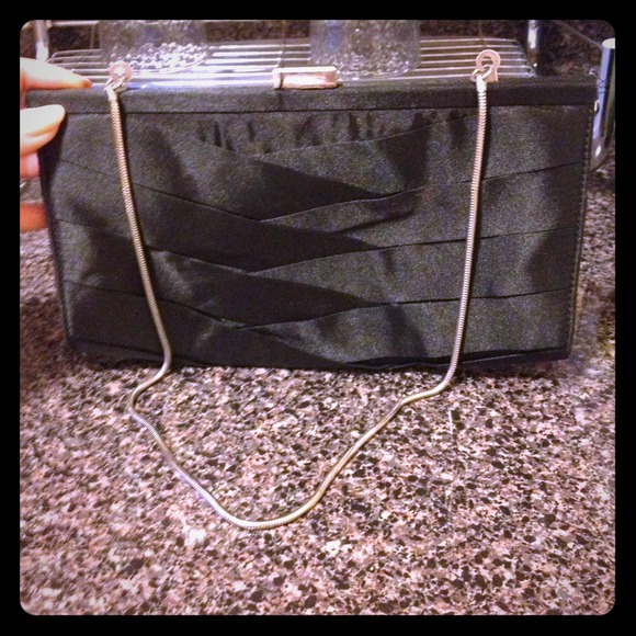 Essential black satin party clutch - Picture 1 of 3