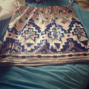 Aztec Tribal sequin Skirt
