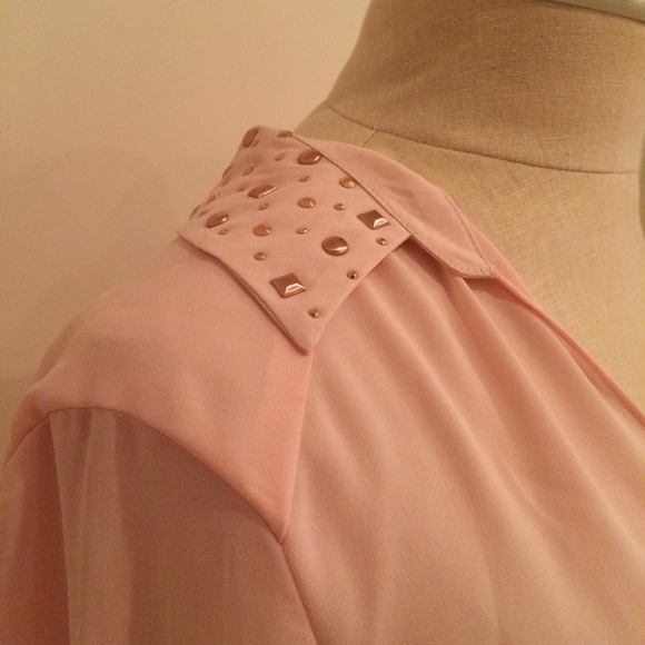 Pink Chiffon Studded Blouse - Picture 2 of 4