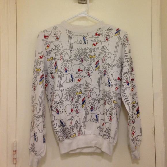 Vintage cartoon print pullover