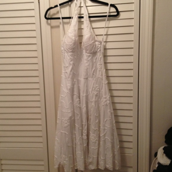 My Michelle white cotton halter summer dress