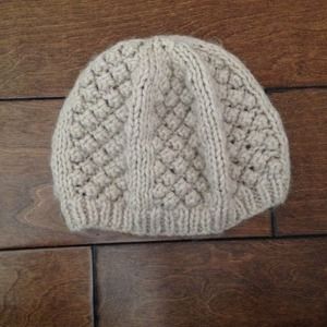 Beige knitted beanie
