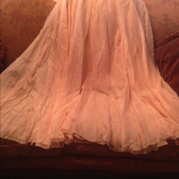 Light peach, flowy maxi skirt