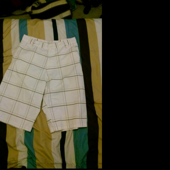 White Checkered Shorts