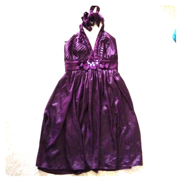 BCBGeneration silky purple halter dress