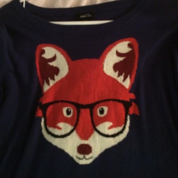Rue 21 hipster fox sweater