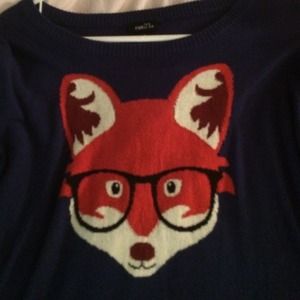 Rue 21 hipster fox sweater