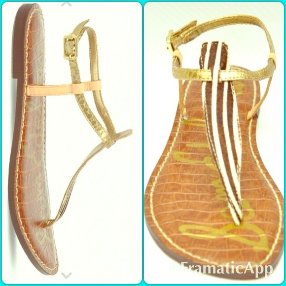 Sam Edelman Shoes - Sam Edelman Gigi Calf Hair Zebra&Gold Sandals NWT