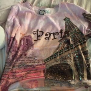 Paris graphic sequin sweater