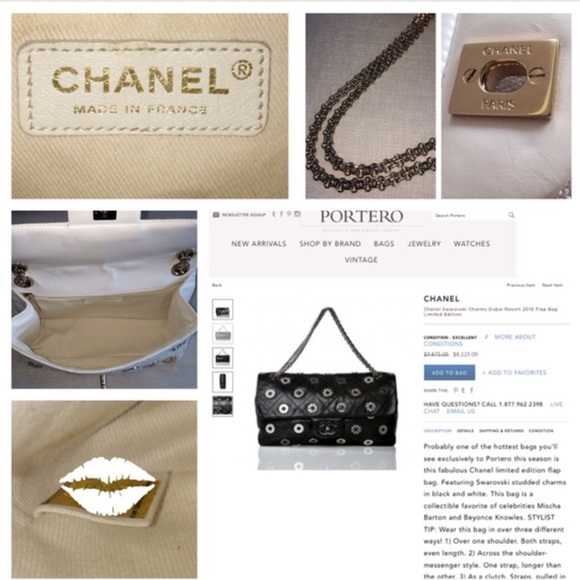 CHANEL White Swarovski Resort Charm Handbag RARE - Picture 6 of 6