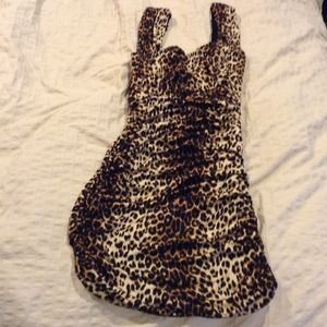 Bebe leopard party dress
