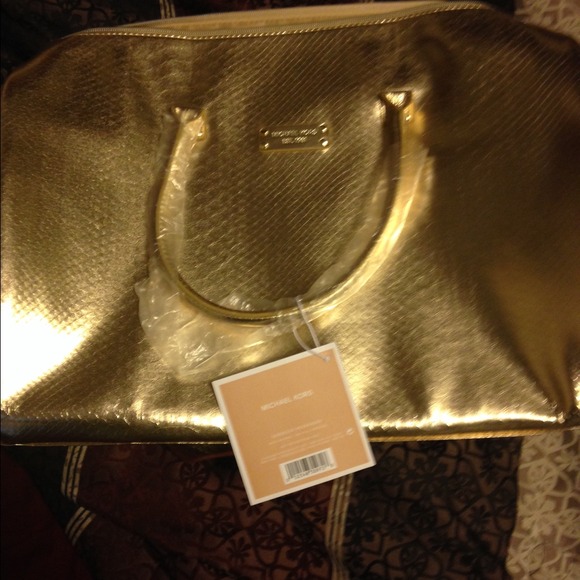 Large gold Michael kors tote