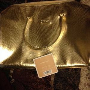 Large gold Michael kors tote