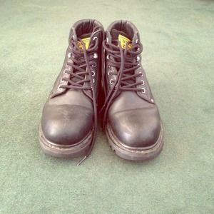 Black lace-up boots