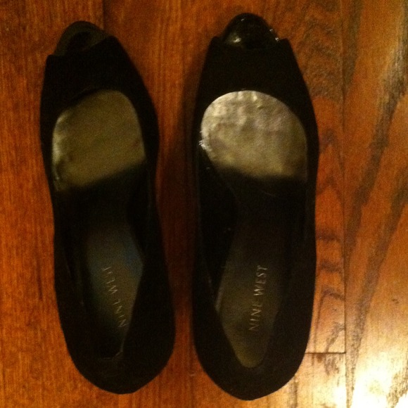 Nine West Suede Peep-Toe Heels