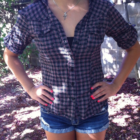 Love culture plaid button up.