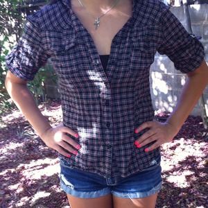 Love culture plaid button up.