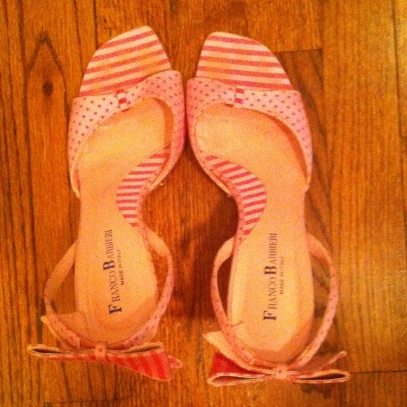 Light & Hot Pink Heel Slingbacks w/ Bow