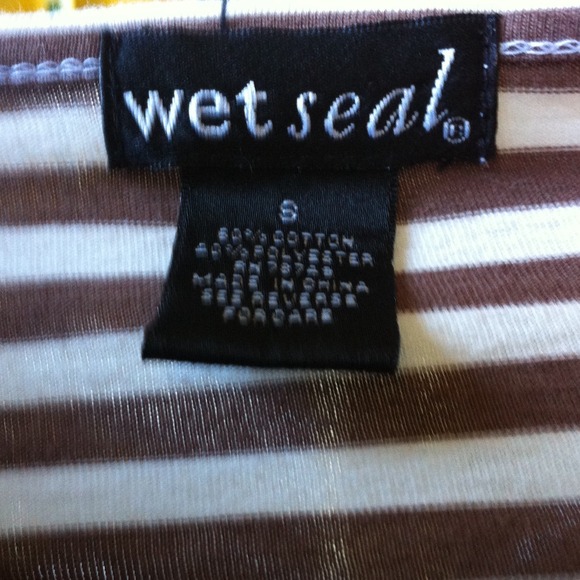 Wet seal brown/white stripe bow spaghetti strap - Picture 3 of 3