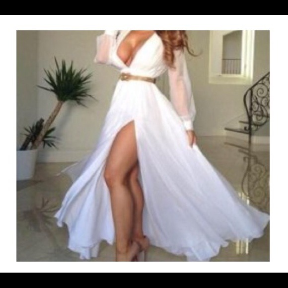 Deep v neck dress