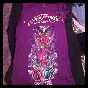 Authentic Ed Hardy sleeveless tee.