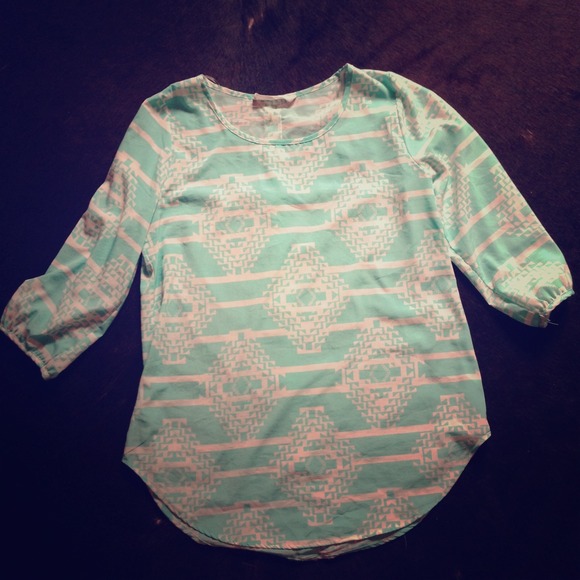 Mint Aztec Long Sleeve
