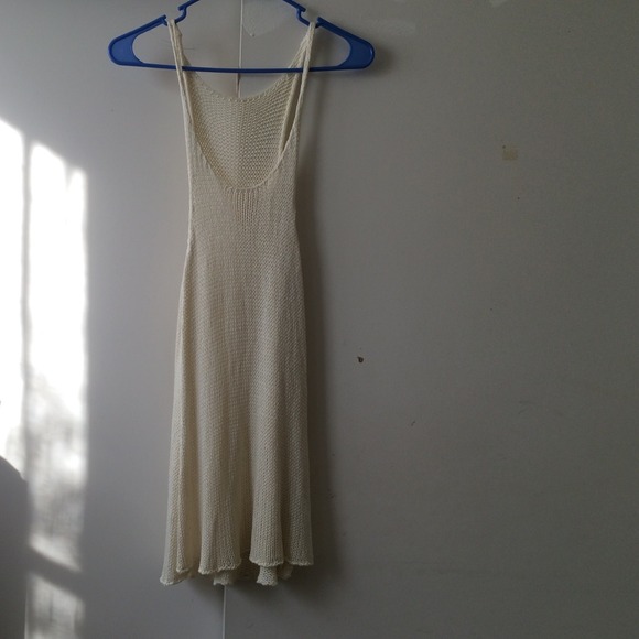 Crochet knit long tank top