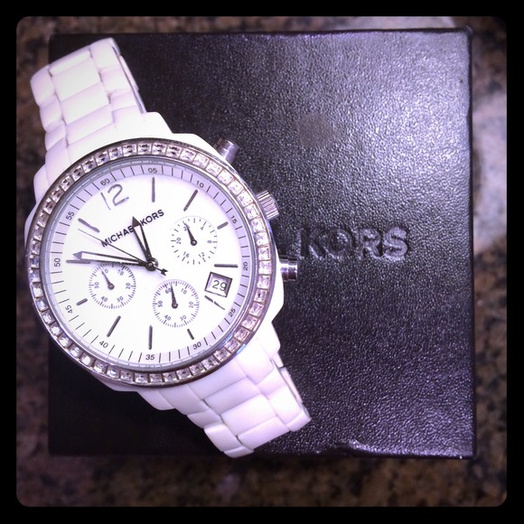 White and Crystal MICHAEL KORS watch