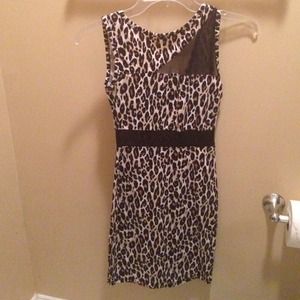 Cheetah & Mesh cutout Bodycon Dress *Never Worn*XS