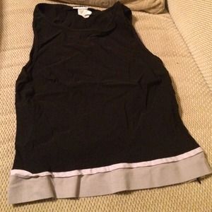 Black with gray and purple bottom trim