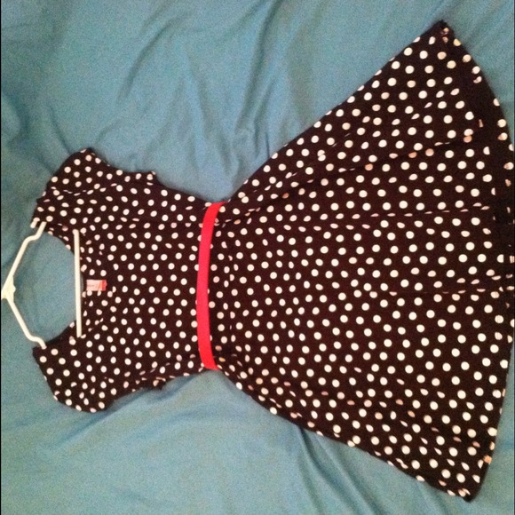 Adorable polka dot dress and red belt bundle :)