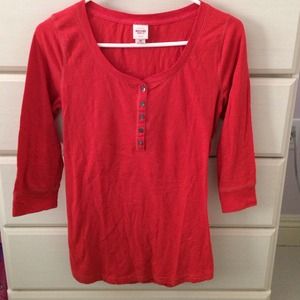 Red Henley Top