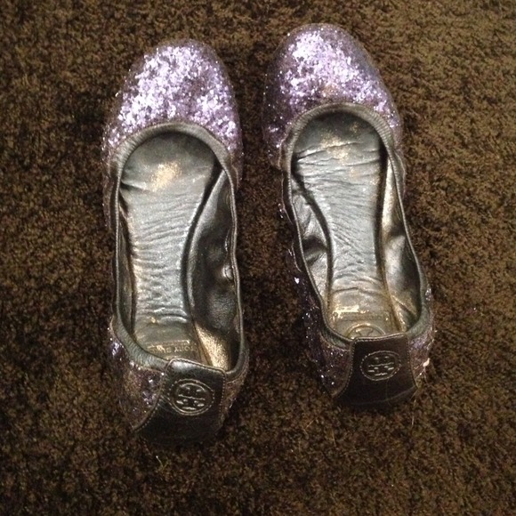• navy sequin Tory Burch flats •