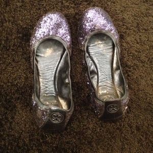 • navy sequin Tory Burch flats •