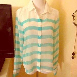 Striped button down blouse