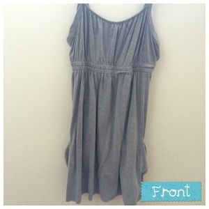 Gray Casual Sun Dress With Side Pockets