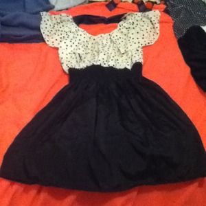 Black and white polka dot dress