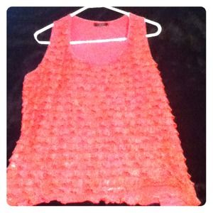 Pink ruffle tank