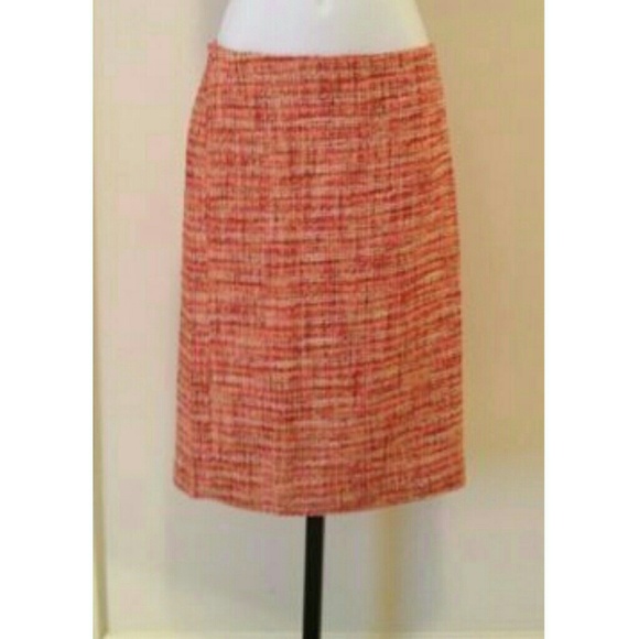 Talbots Peach Multi Color Tweed pencil skirt