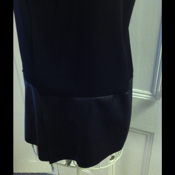 Zara black vest with leather detail and sheer back - Picture 3 of 4