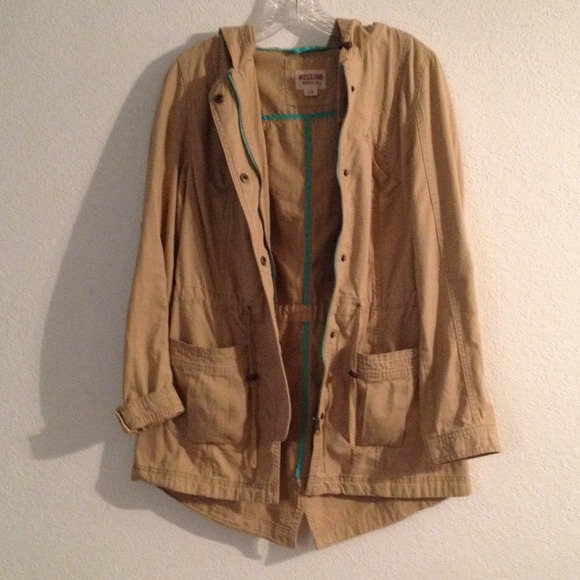 ON HOLD! Taupe anorak jacket with teal details