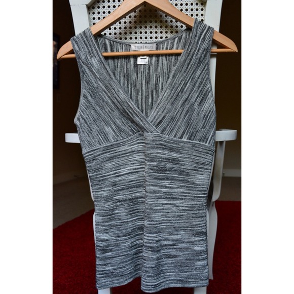 Shimmery black and silver halter top