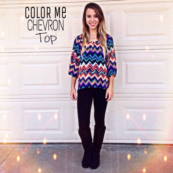 Tops - Color Me Chevron Top