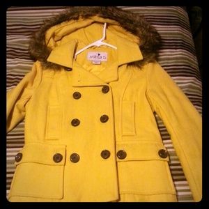 Yellow pea coat/ grey blazer bundle