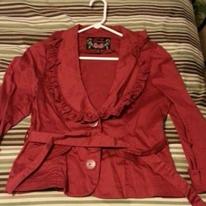 Body central deep red blazer M